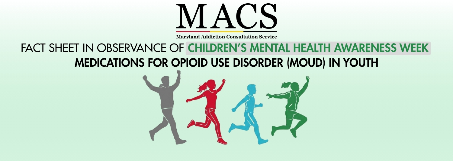 MACS logo and silhouette of four teens running