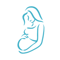 teal icon of a pregnant woman