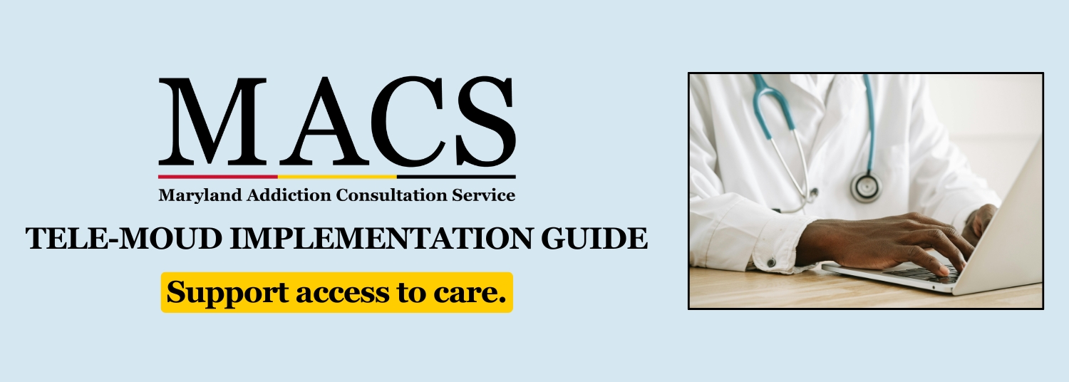 MACS logo and doctor using computer